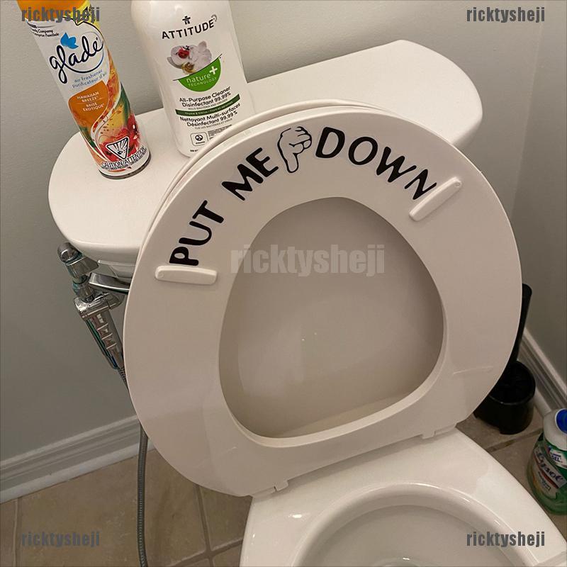 （ricktysheji）Bathroom wall sticker home decor Toilet Decal DIY Funny rest room Wall decals