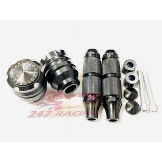 Combo Gù chống đổ trước sau màu ĐEN gắn xe máy Exciter,winner,sonic,wave,Satria,Raider.....