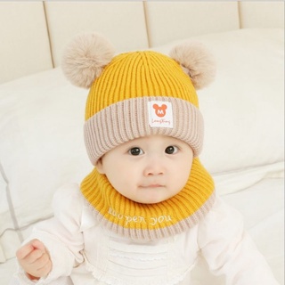 Sét nón len khăn quàng cổ micky