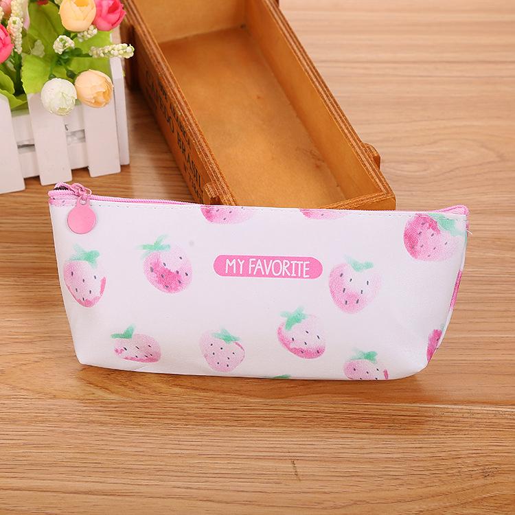 Hoạt Hình Dâu Bút Chì Dễ Thương Sinh Viên Túi Bút Chì Thay Đổi Sáng Tạo Túi Bảo Quản Dây Kéo Túi Văn Phòng Phẩm