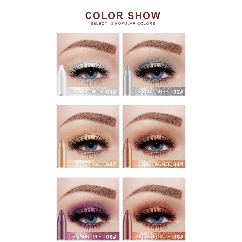 Bút Chì Kẻ Mắt Bắt Sáng Màu Lì Kim Tuyến Chống Nước Với Đồ Chuốt