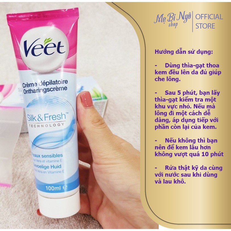 Kem Tẩy Lông Veet 100ml cho da thường và da siêu nhạy cảm - Cam kết hàng chính hãng