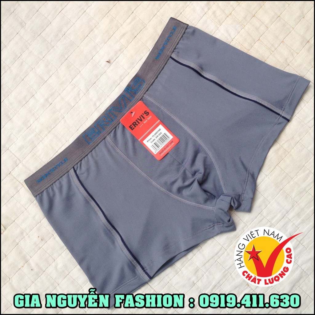 Bộ 4 Quần Boxer Thun lạnh thương hiệu ERIVIS - Hàng Việt Nam cao cấp