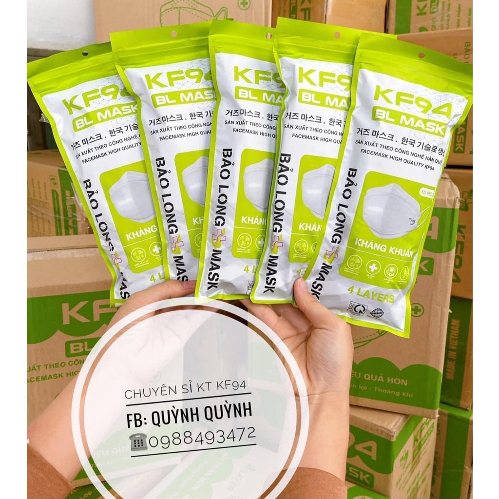 Khẩu Trang Y Tế Kháng Khuẩn 4D Bảo Long Mask KF94, Đạt Chuẩn Hàn Quốc, Kháng Khuẩn, Chống Bụi