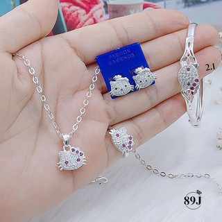 SET Bộ Mèo Kitty BẠC Ta Nguyên Chất - Không lo bị đen, xỉn màu
