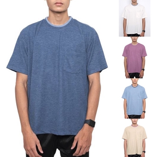 Áo Thun Nam Waffle Cổ Tròn Phối Túi Over Fit Thun Cotton Xuất Dư FACILO