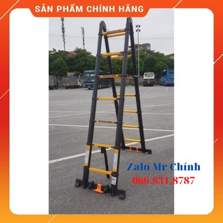 THANG NHÔM RÚT ĐÔI 50AI ( 2m5 + 2m5 ). THANG NHÔM CHỮ A