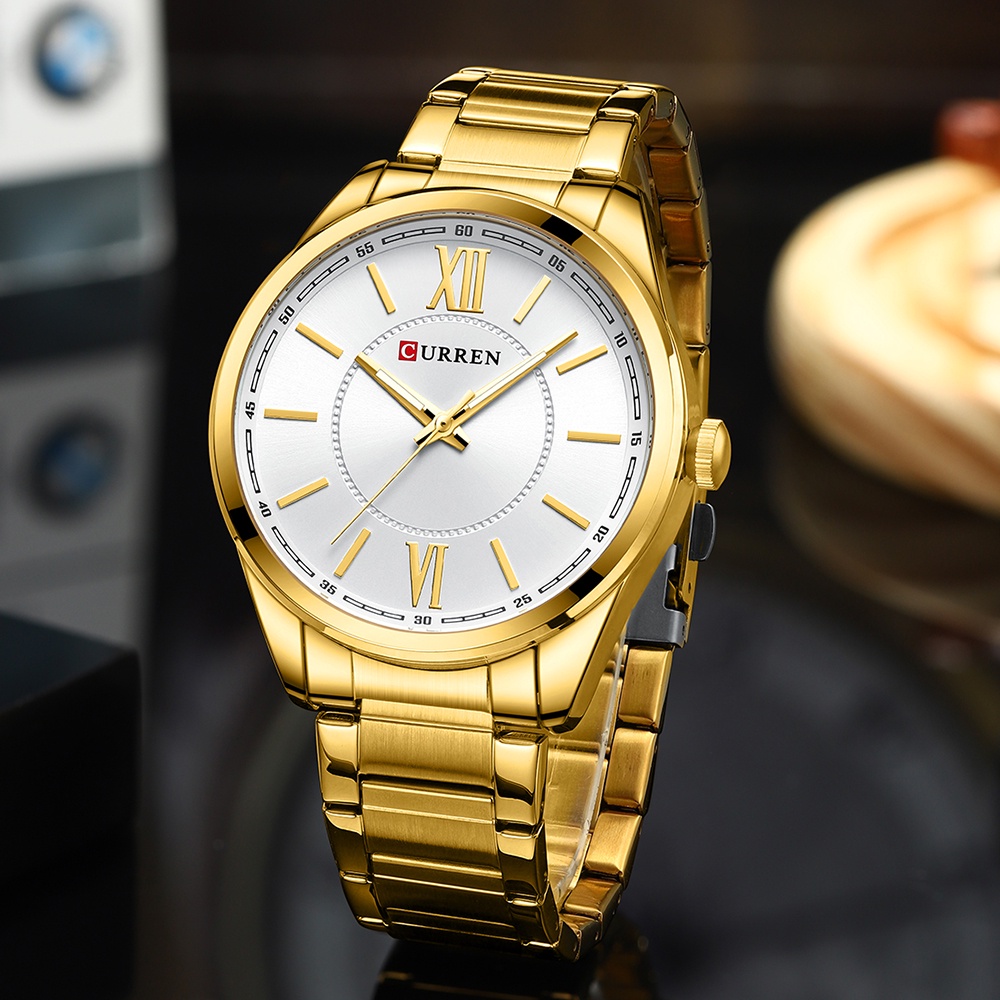 Đồng Hồ Quartz CURREN 8423 Chất Liệu Thép Không Gỉ Chống Thấm Nước Phát Quang