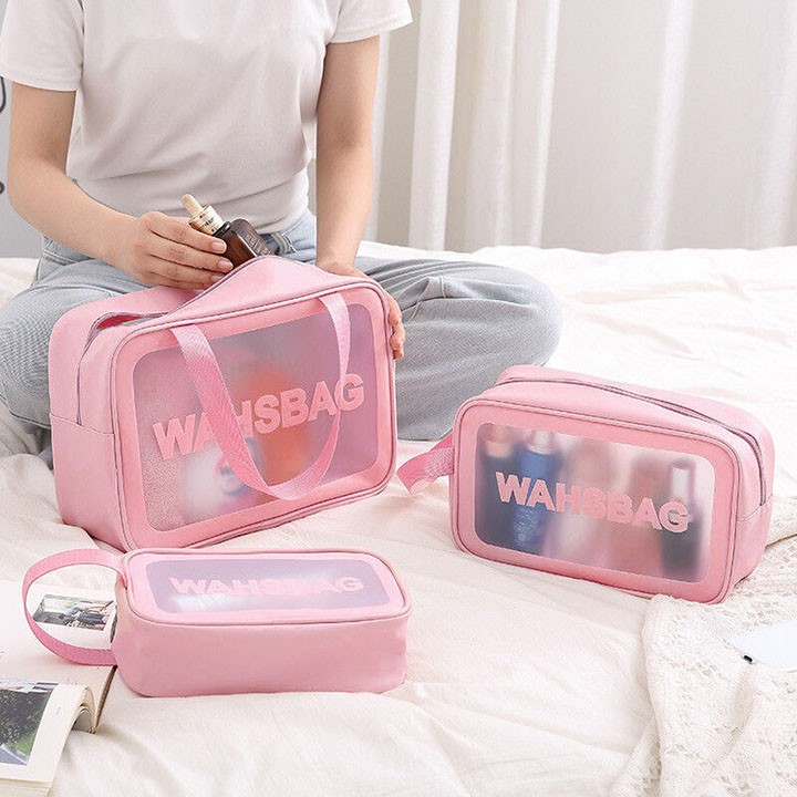 Túi đựng mỹ phẩm, đồ trang điểm đi du lịch washbag trong suốt, chống thấm nước tiện dụng HL8 S19