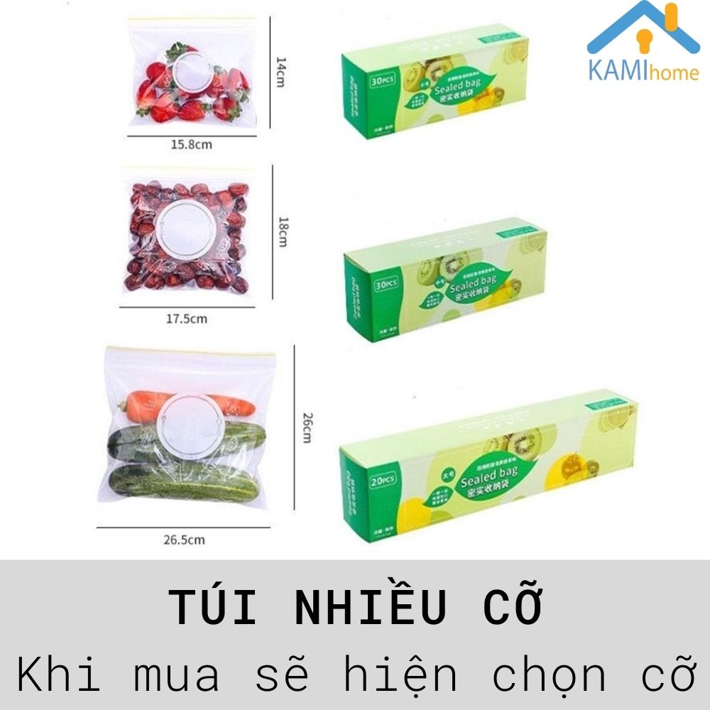 Túi đựng thực phẩm miệng zip (Có viết chữ) màng bọc PE bảo quản dùng nhiều lần (Chọn nhiều cỡ) mã 20081