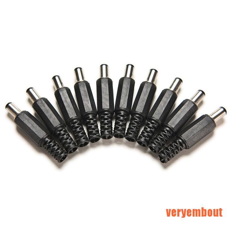 Set 10 Đầu Nối Nguồn DC 2.1mm / 5.5mm Màu Đen