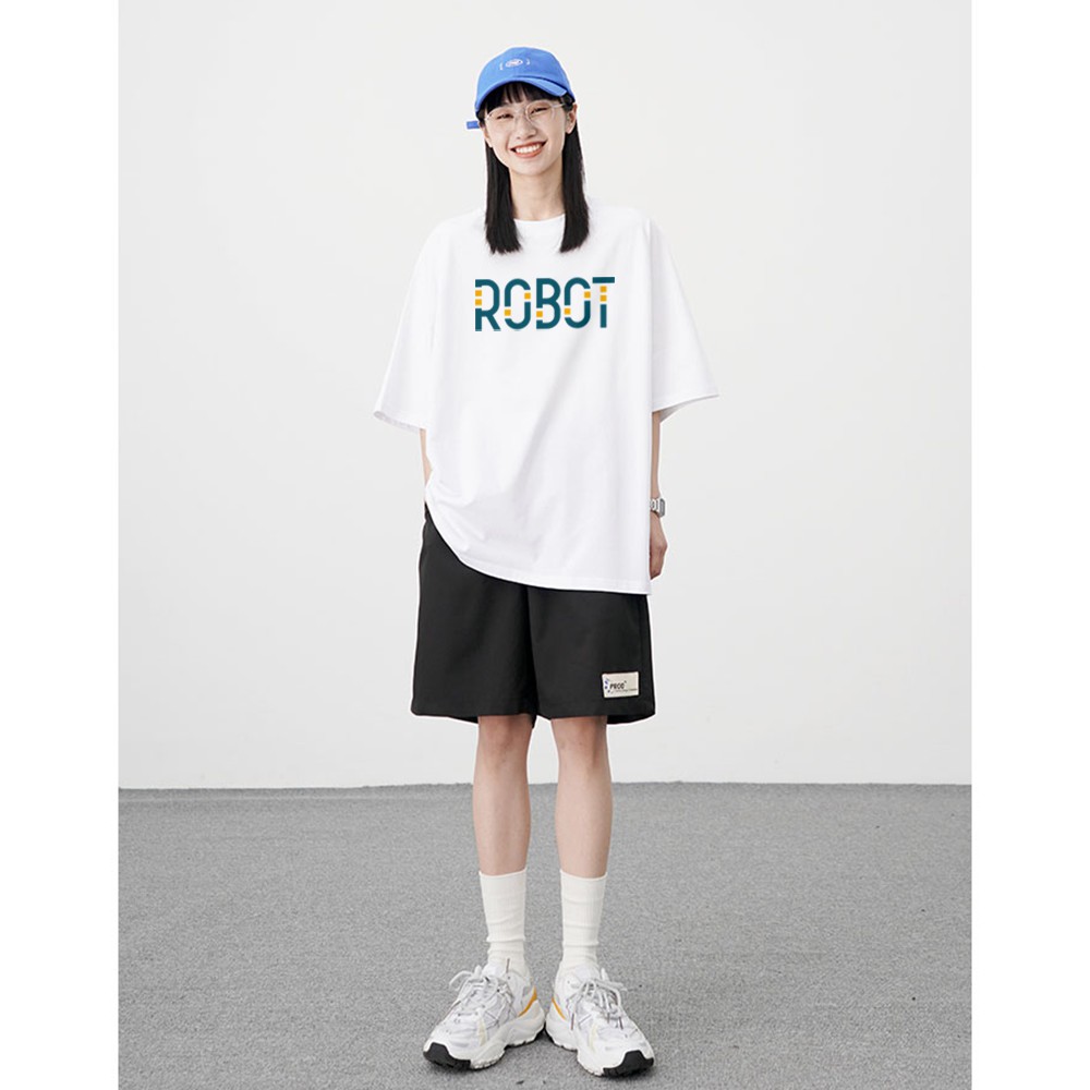 Áo thun tay lỡ ROBOT Unisex form rộng CY016