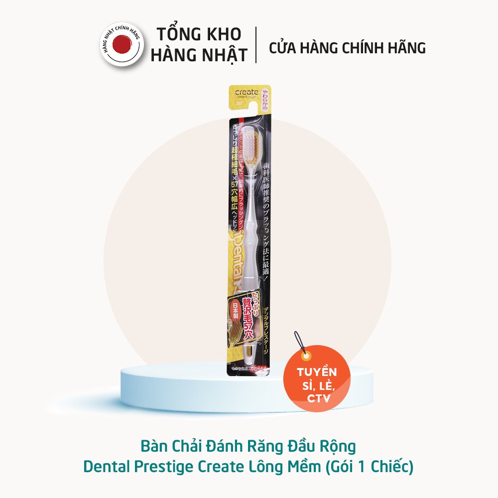 Bàn Chải Đánh Răng Đầu Rộng Dental Prestige Create Lông Mềm ( Gói 1 Chiếc)