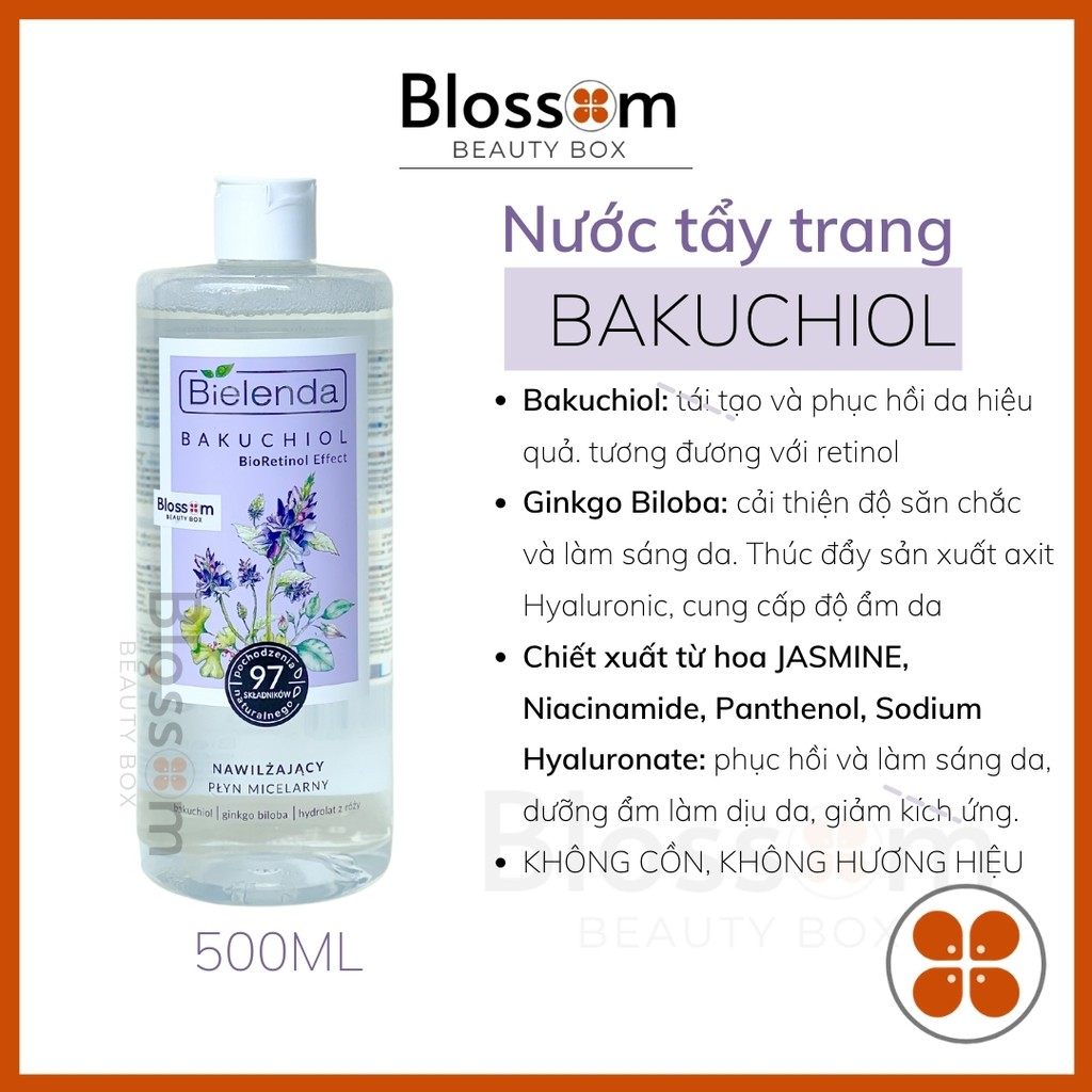 500mL HSD:10/2022 Tẩy trang Bielenda BAKUCHIOL - BioRetinol | BigBuy360 - bigbuy360.vn