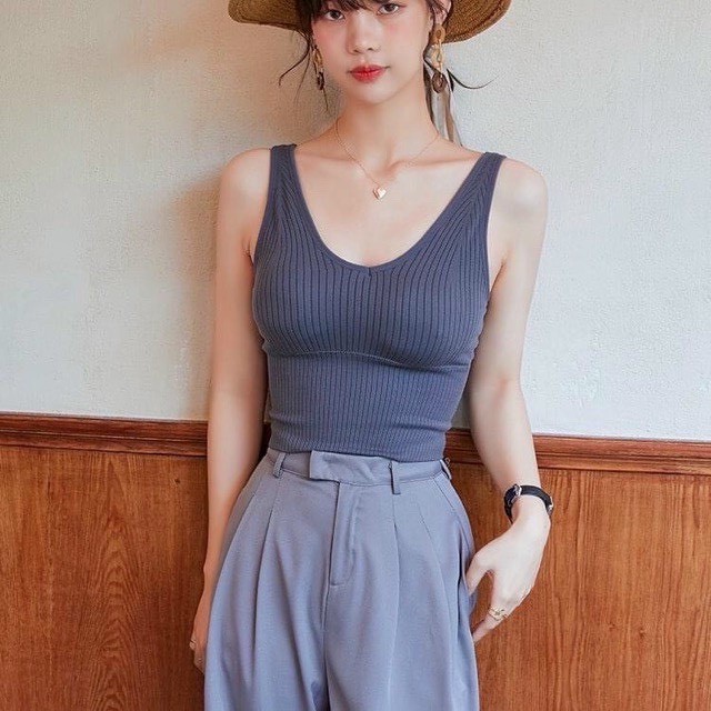 Áo Bra Nữ Cổ Tim, Ba Lỗ Tập Gym , Yoga, Áo Croptop Có Mút Ngực Xinh, Xịn - Siêu Hot Min Underwear 60315