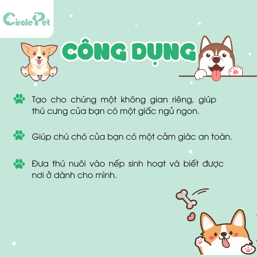 Chuồng Cho Chó JCB Cạnh Thép Sơn Tĩnh Điện Chắc Chắn 3 Màu Lựa Chọn Cỡ M/L/XL - Circle Pet
