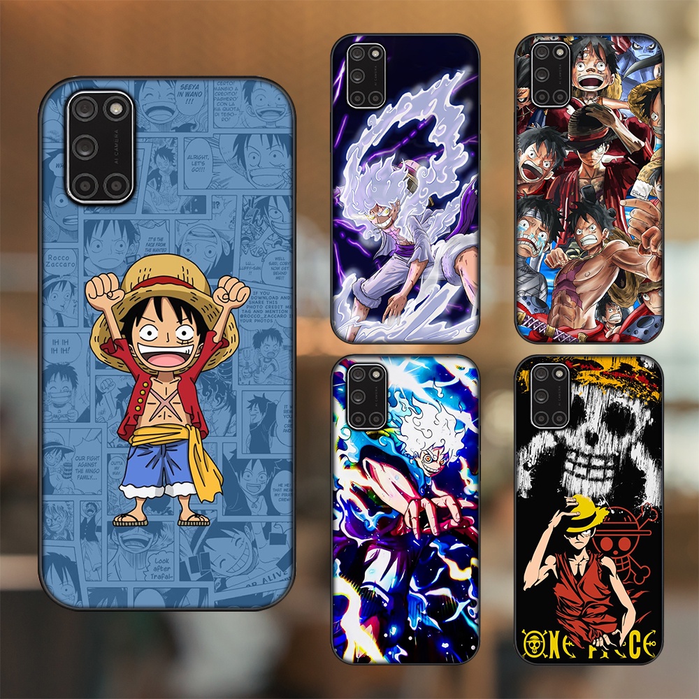 Ốp lưng Oppo A52, A92 viền đen in hình Luffy One Piece