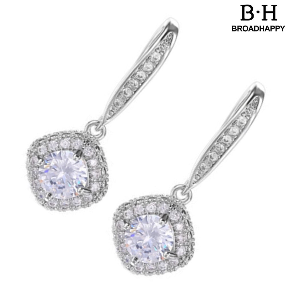 Khuyên Tai Móc Câu Dáng Dài Đính Đá Zircon Sang Trọng