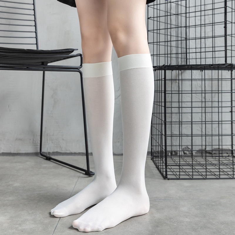 Vớ Nhung Mỏng Dài Qua Gối Màu Trơn Phong Cách Nhật Bản Thông Dụng Cho Nữ
