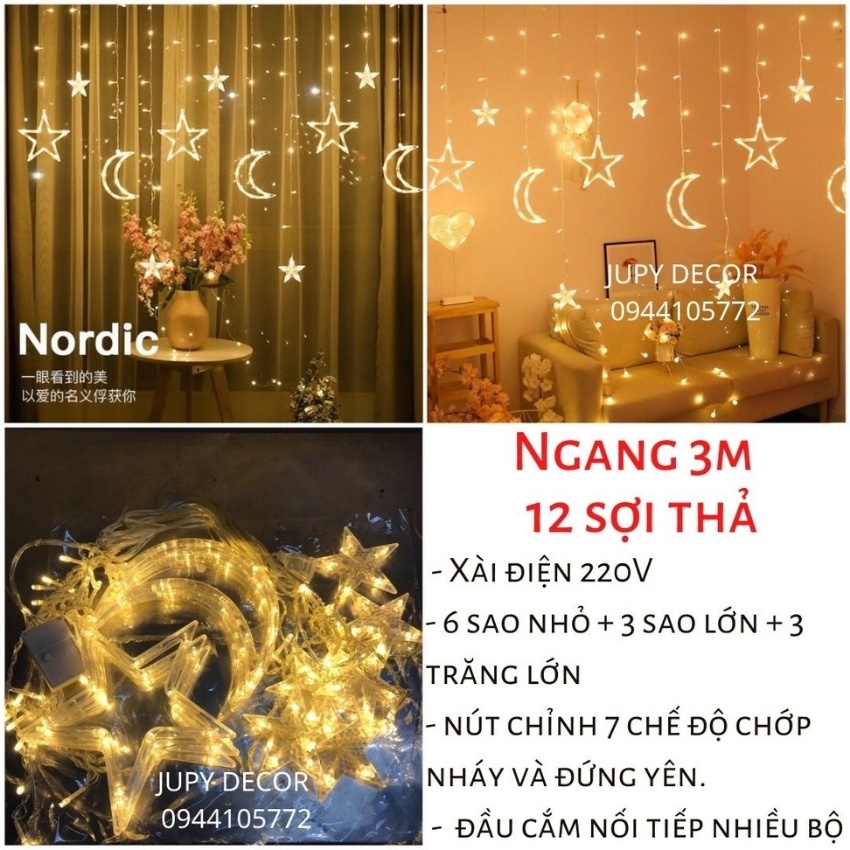 Mua Đèn led mành rèm thả rũ kiểu trăng sao treo trần treo tường decor ...