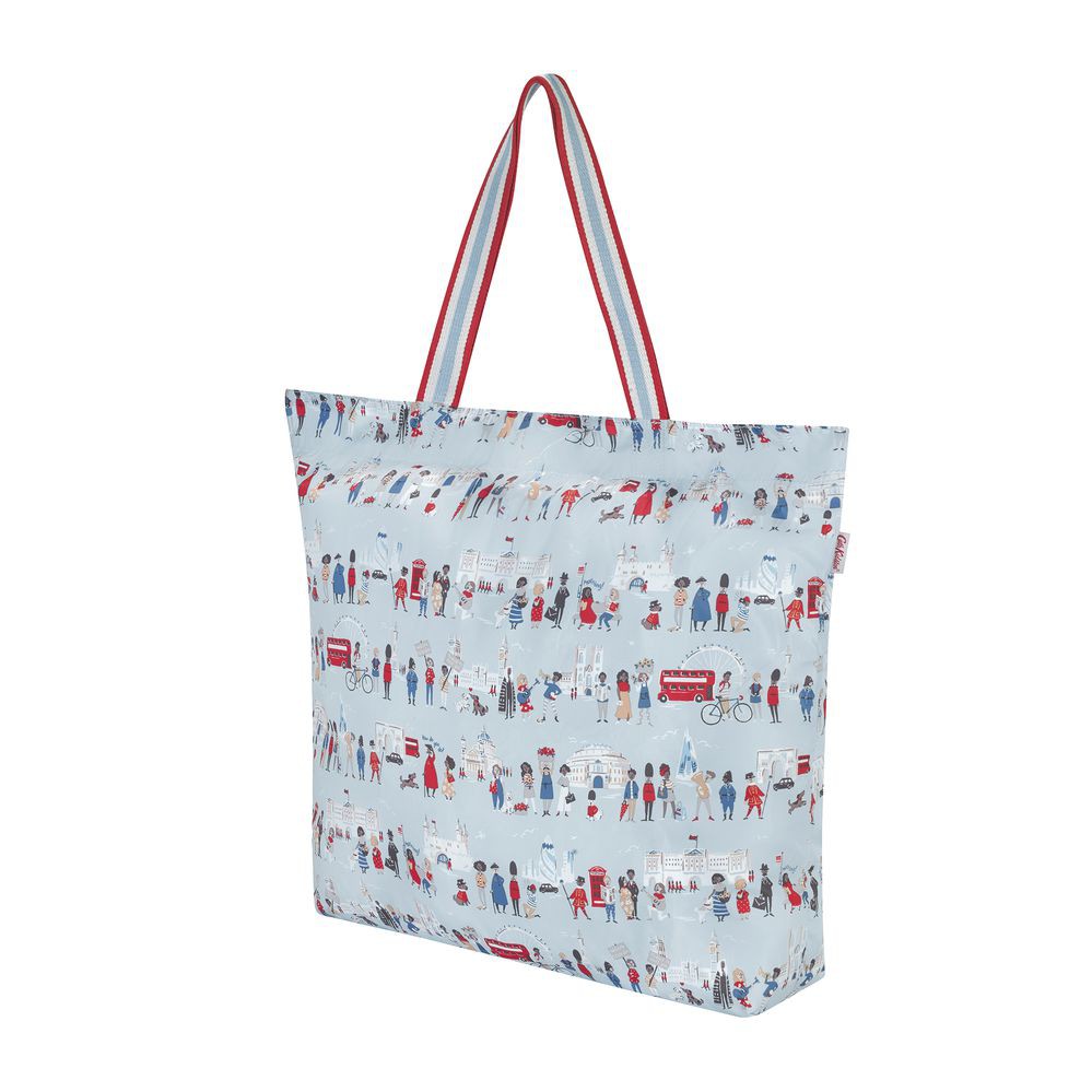 Cath Kidston - Túi Large Foldaway tote London People - 930512 - Powder Blue