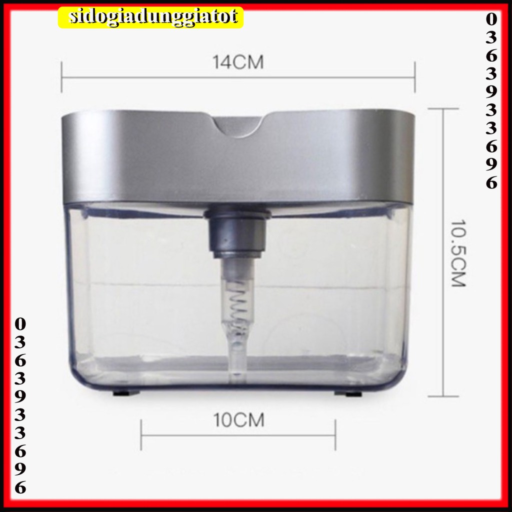 Hộp đựng nước rửa chén tự động bơm dầu rửa chén lên khi nhấn xuống, tạo bọt - SĐGDGT