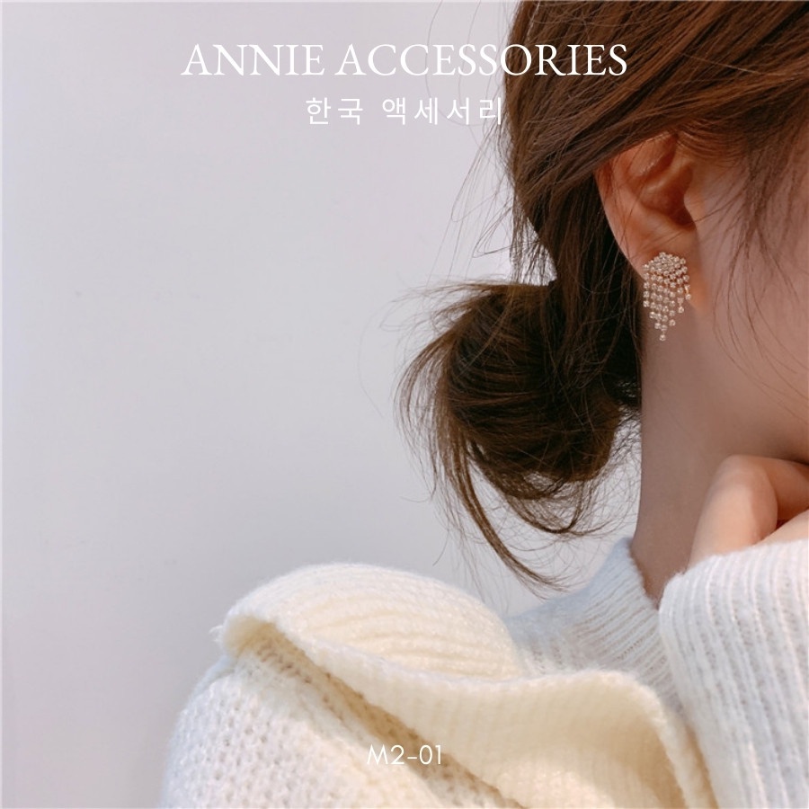 Bông tai tua rua đính đá phong cách thanh lịch ANNIE - M2-01