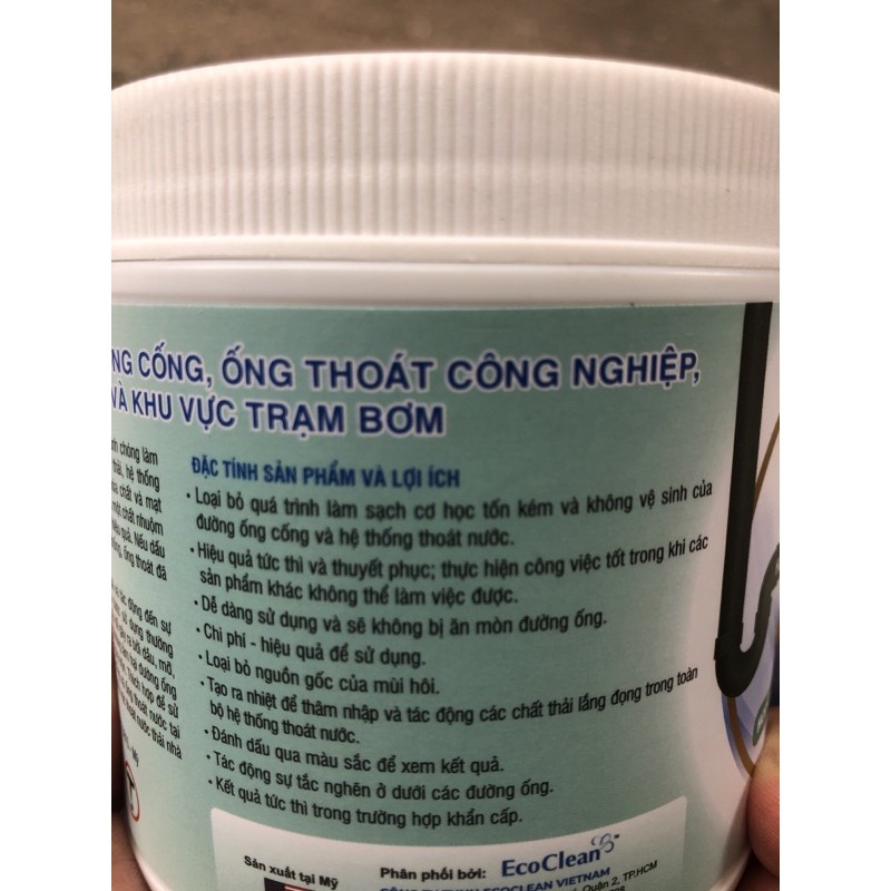 EcoSock Bột thông tắc tức thời, Xử lý tắc nghẽn đường ống nhanh chóng, phân hủy tóc, dầu mỡ bám.. hiệu quả cao!