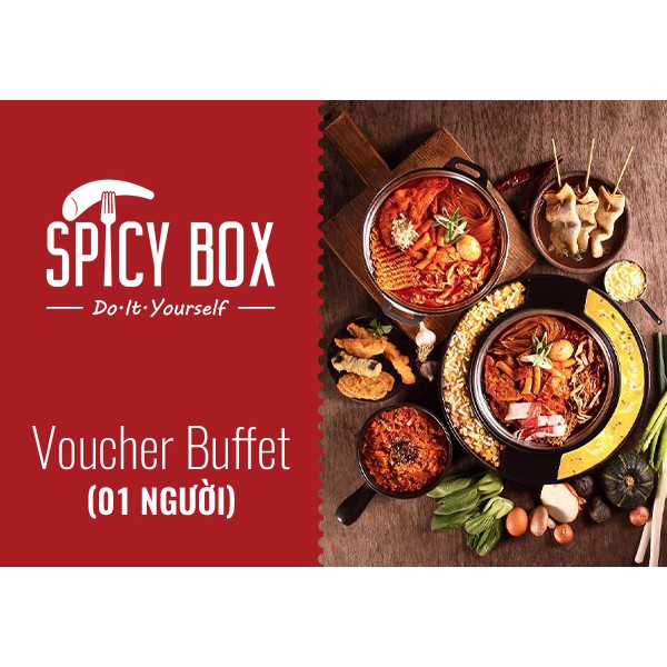 Miền Nam [Evoucher] Phiếu quà tặng Buffet dành cho 1 nguời trị giá 142.000 VNĐ tại nhà hàng Spicy Box