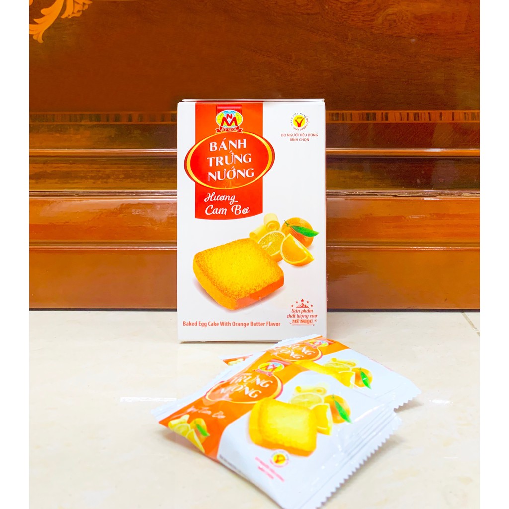 MỸ NGỌC _ 108g Bánh trứng nướng Hương CAM BƠ - Baked egg cake with Orange flavor 108g