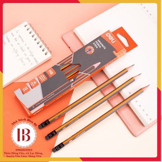 12 CÂY BÚT CHÌ GỖ 2B TAM GIÁC DELI 37013 CHÍNH HÃNG