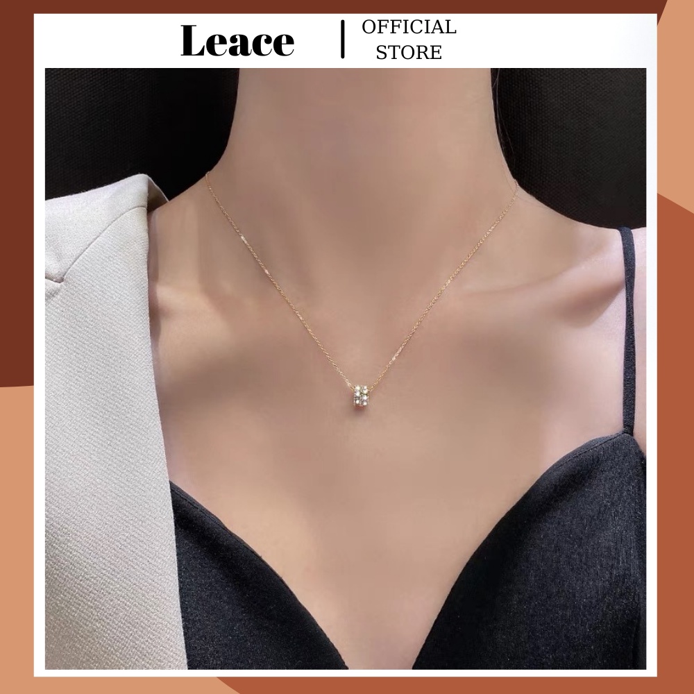 Dây chuyền, vòng cổ bánh xe tròn đính đá thời trang NL019 Leace.accessories