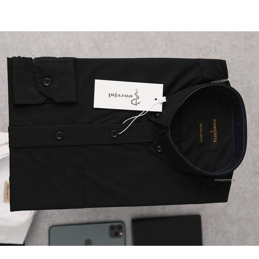 Áo sơ mi cao cấp,100% cotton,màu đen | BigBuy360 - bigbuy360.vn