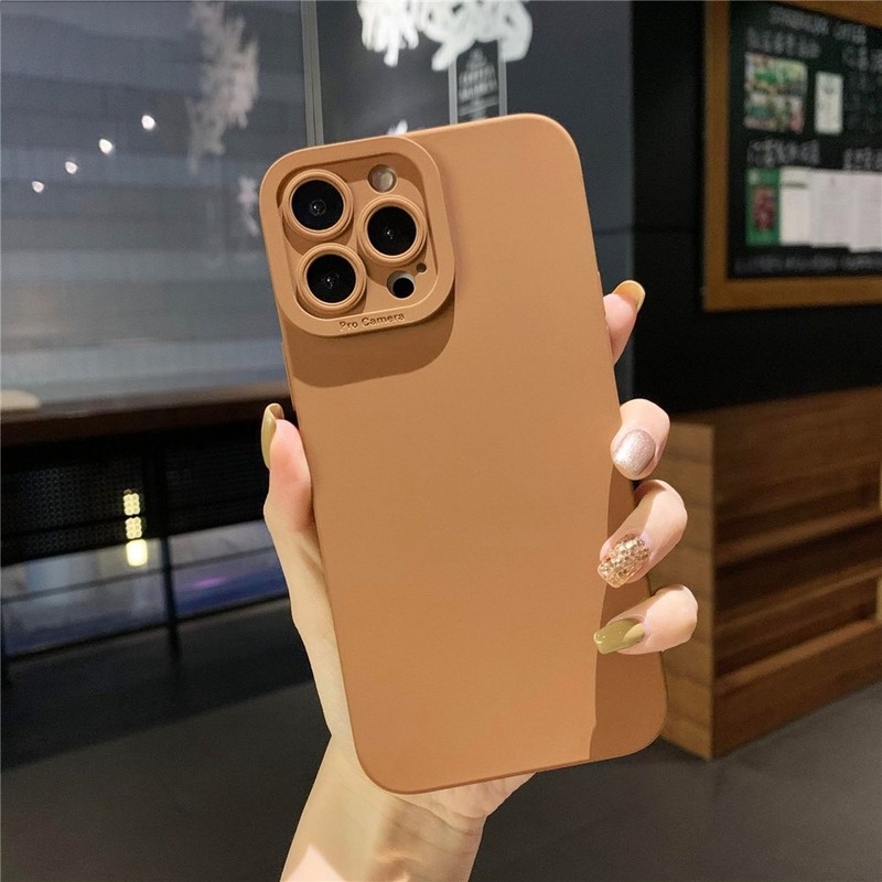 Ốp lưng Camera Pro trơn cho điện thoại Samsung  Galaxy A03 / A12 / A52 5G / A52S 5G đa màu sắc