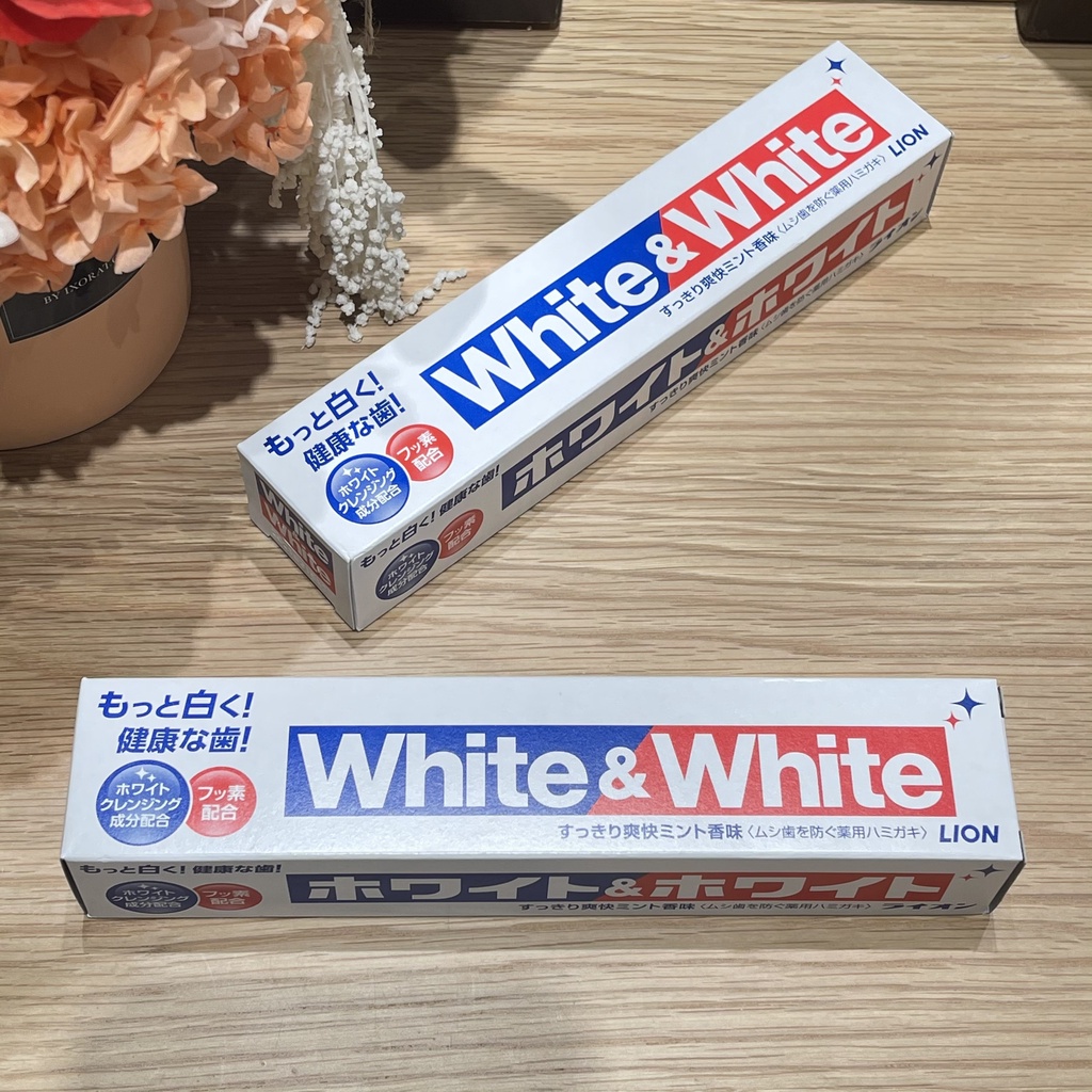 Kem Đánh Răng White & White Nhật Bản Lion 150g - Hỗ trợ làm trắng răng và ngăn ngừa sâu răng