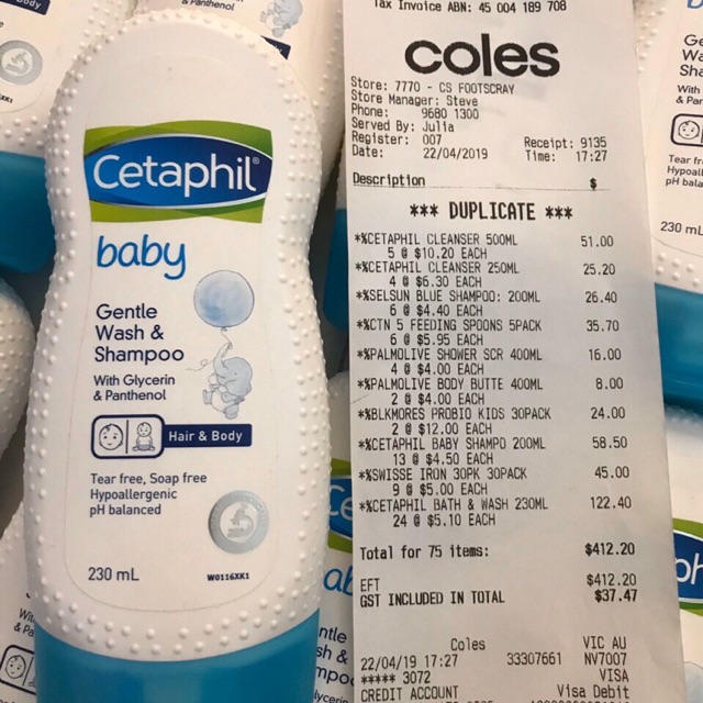 cetaphil baby coles