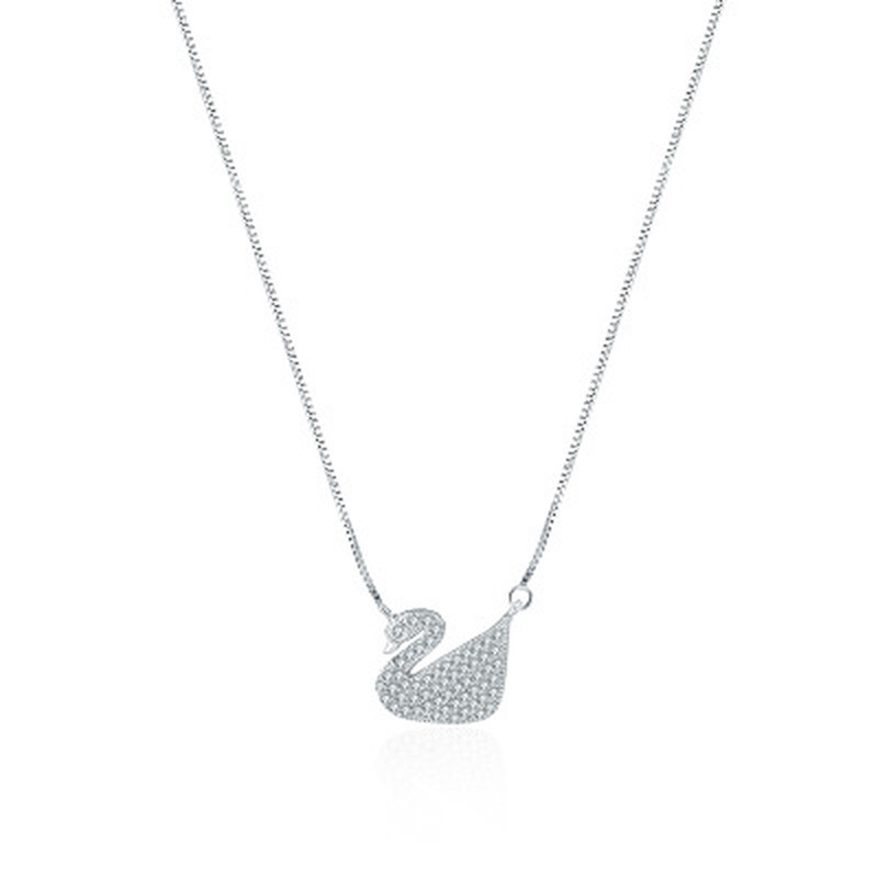 Dây chuyền kim loại phối mặt hình thiên nga đính đá phong cách thanh lịch cho nữ | BigBuy360 - bigbuy360.vn