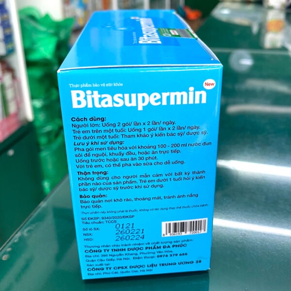 Bitasupermin New công dụng hỗ trợ bổ sung một số acid amin, vitamin, các vi khuẩn có ích, khoáng chất, h