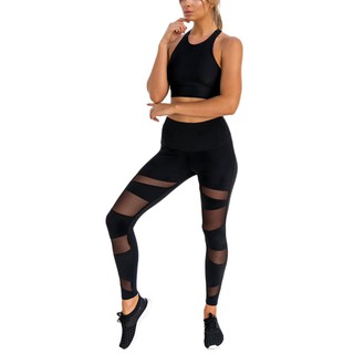Quần legging thể thao phối lưới siêu co dãn