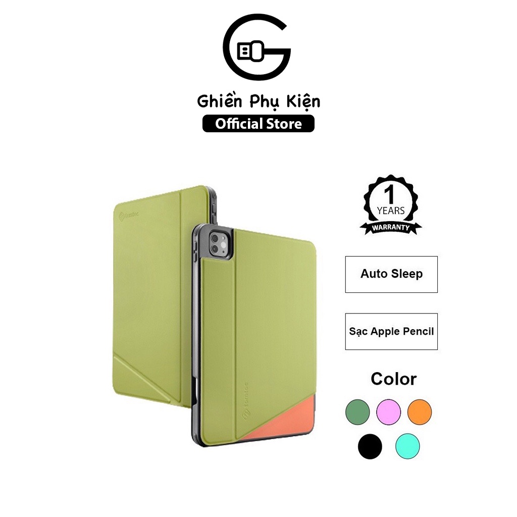 Bao Da Tomtoc USA Hỗ Trợ Sạc Apple Pencil For iPad 10.2/10.9/11/12.9inch