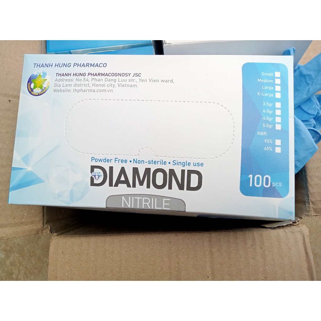 Găng tay y tế | Bao tay y tế DIAMOND không bột (chuyên dùng trong y tế, spa ,thẩm mỹ viện)