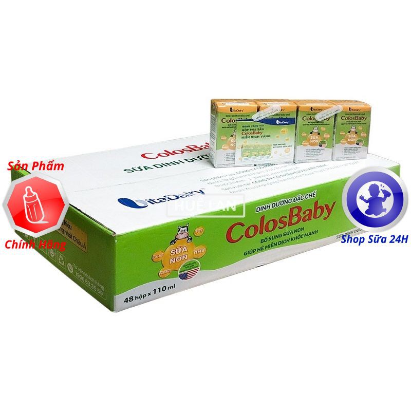 [Mã 267FMCGSALE giảm 8% đơn 500K] [DATE 2021] 1 Thùng 48 Hộp Sữa Bột Pha Sẵn Colosbaby Loại 110ml/1 hộp