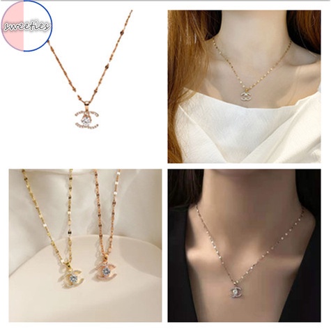 Dây chuyền mạ vàng 18K/ vàng hồng đính đá sang trọng thời trang dành cho nữ