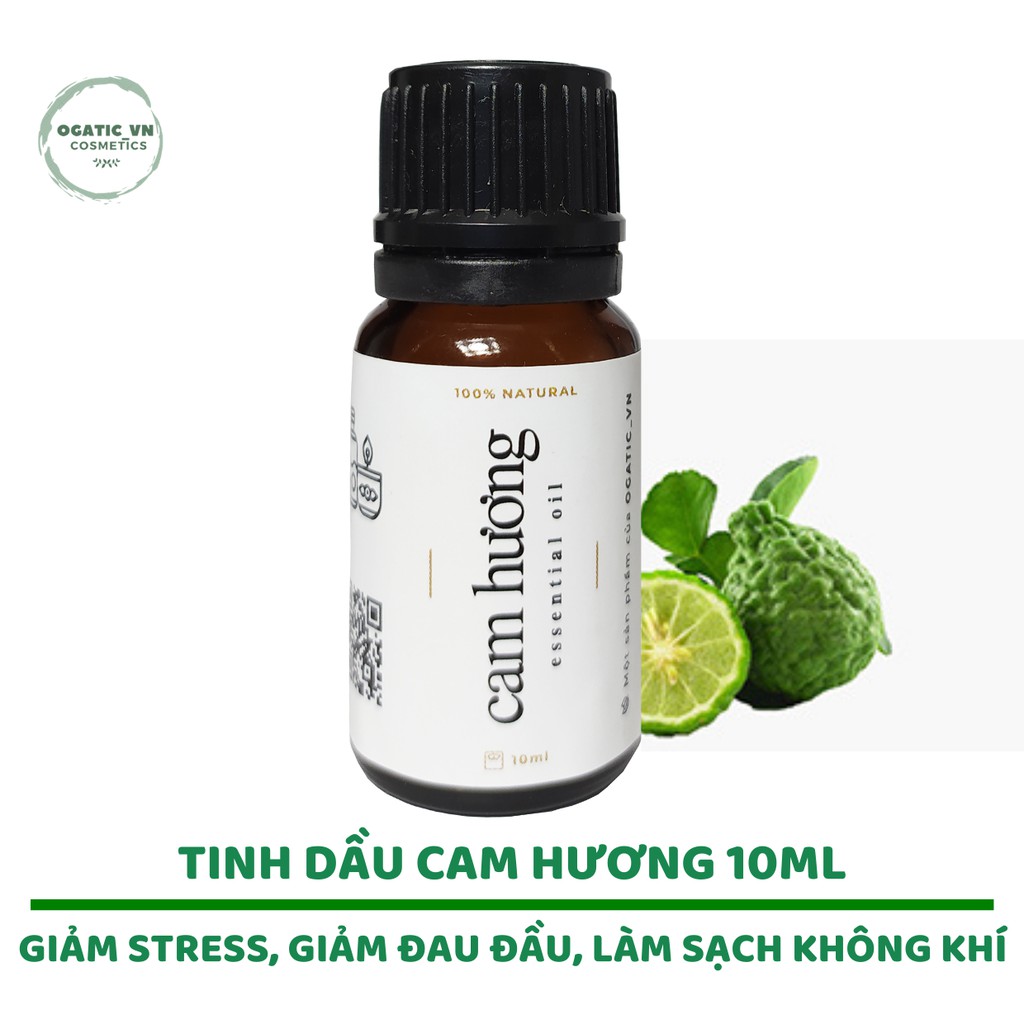 Tinh Dầu Cam Hương Bergamot Ogatic_vn | 100% Thiên Nhiên Nguyên Chất | Giảm stress, khử mùi, đuổi muỗi