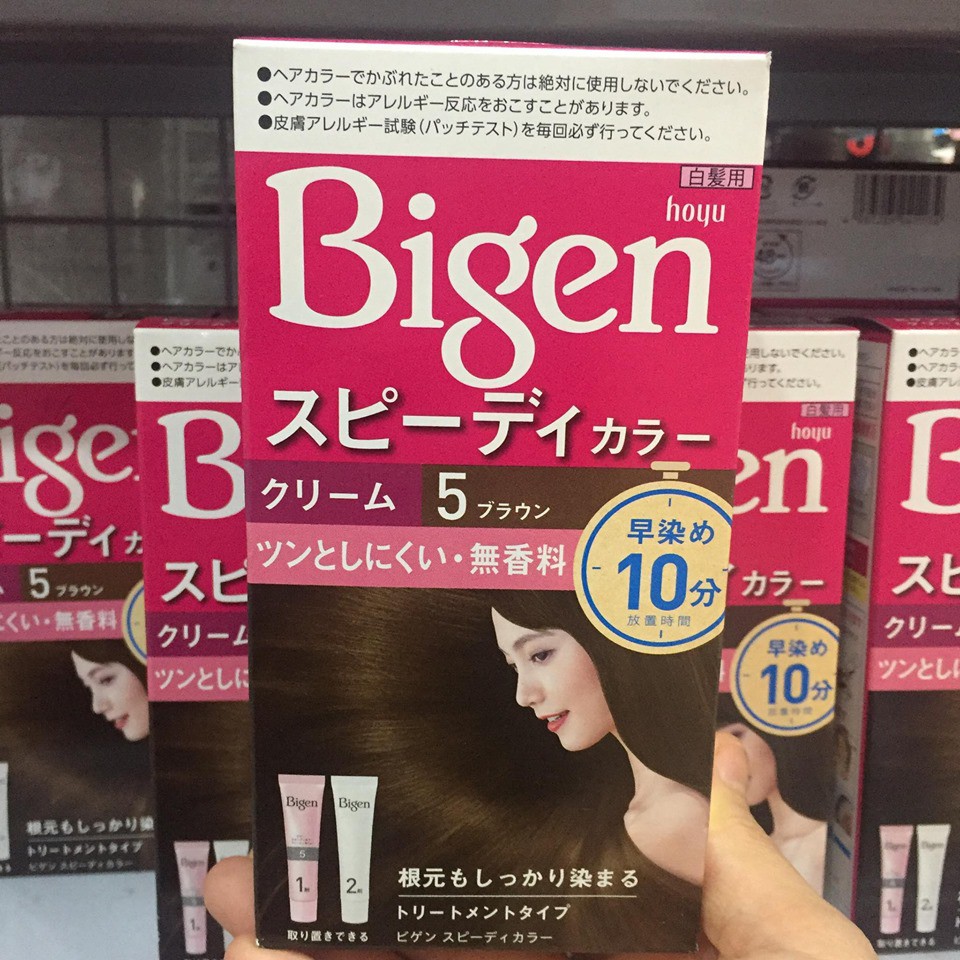 SỐ 5 | Kem nhuộm tóc thảo dược không mùi Bigen màu nâu sẫm [4987205041167] Kan.japan
