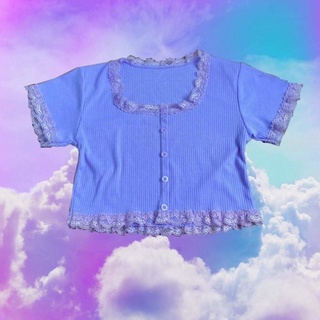 ÁO CROPTOP TÍM REN VIỀN