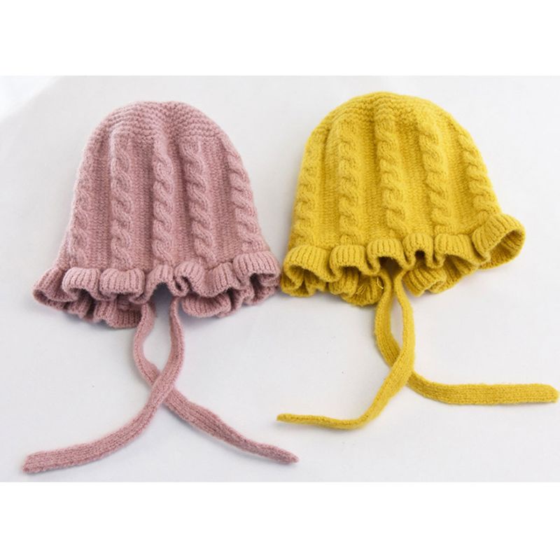Nón Len Trùm Đầu Giữ Ấm Mùa Đông Kiểu Công Chúa Dành Cho Bé Gái Mới Sinh