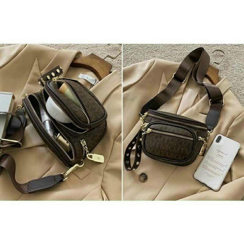 Túi đeo chéo hoạ tiết nâu siêu xinh cá tính