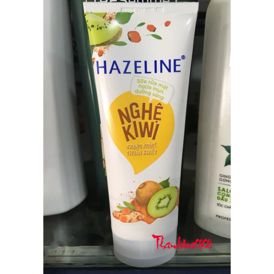 Sữa rửa mặt ngừa mụn dưỡng sáng Hazeline nghệ Kiwi 100g