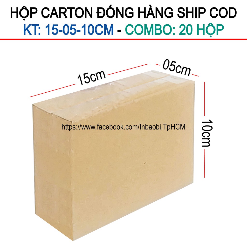 100 Hộp 15x10x5 cm, Hộp Carton 3 lớp đóng hàng chuẩn Ship COD (Green &amp; Blue Box, Thùng giấy - Hộp giấy giá rẻ)